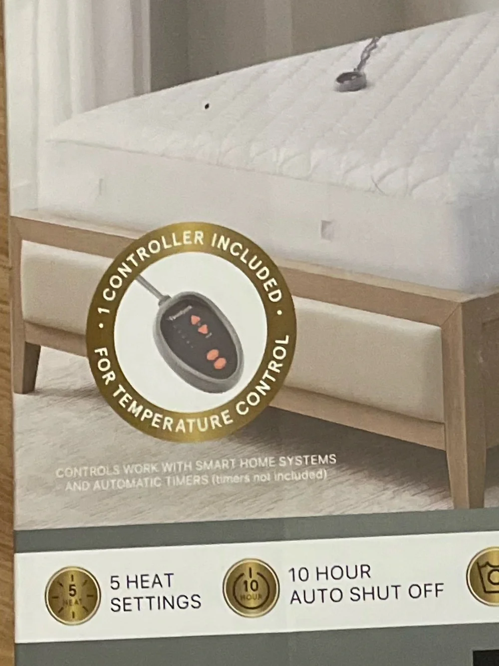 Beautyrest Heated Mattress Pad Full - White 5 heat setting 10 hours of heat New